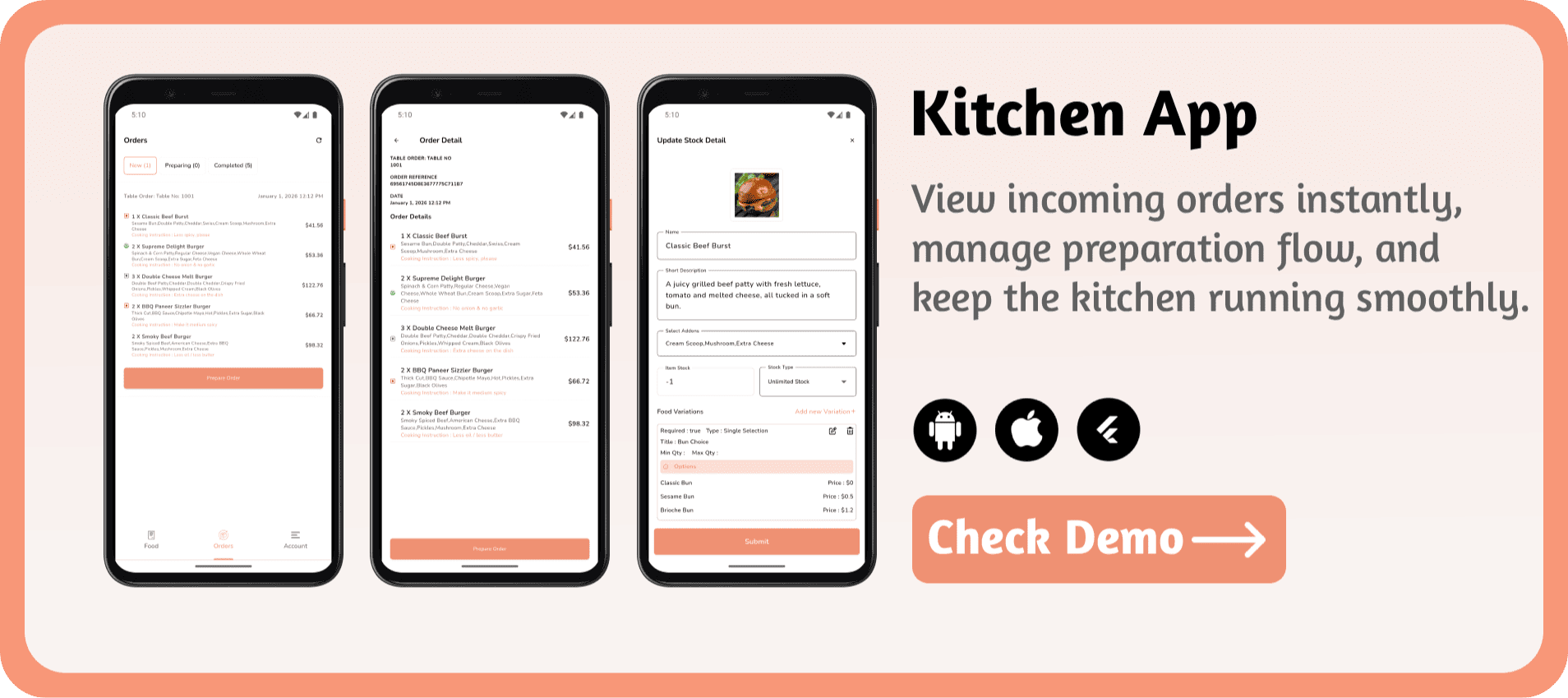 FoodBite Multi Restaurant - Food Delivery App with NodeJS, MongoDB Angular & Flutter