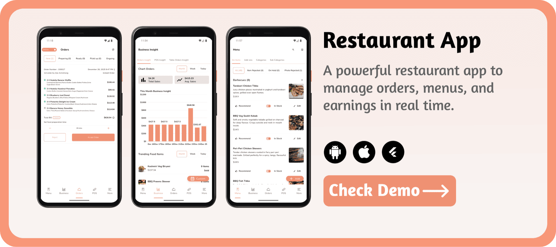 FoodBite Multi Restaurant - Food Delivery App with NodeJS, MongoDB Angular & Flutter