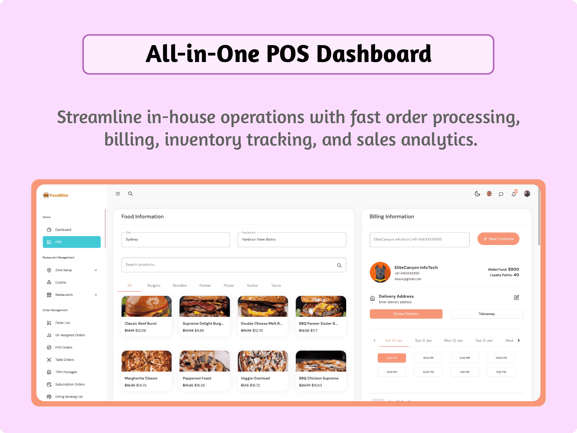 FoodBite Multi Restaurant - Food Delivery App with NodeJS, MongoDB Angular & Flutter